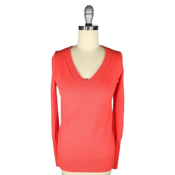 J. Crew Sweaters - J CREW Collection XS Vibrant Pink Italian Cashmere V Neck Pullover Sweater
